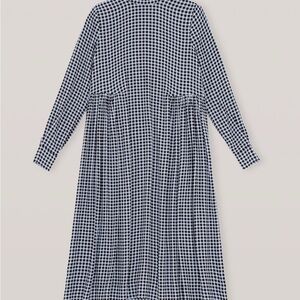 Ganni Black and White Checkered Dress